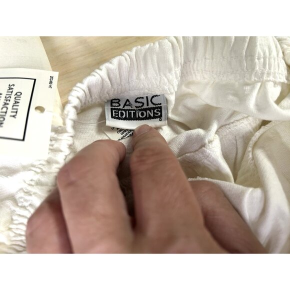 Vintage Pull On Elastic Waist White Shorts Basic Edition Kmart Women’s Small - Picture 5 of 12